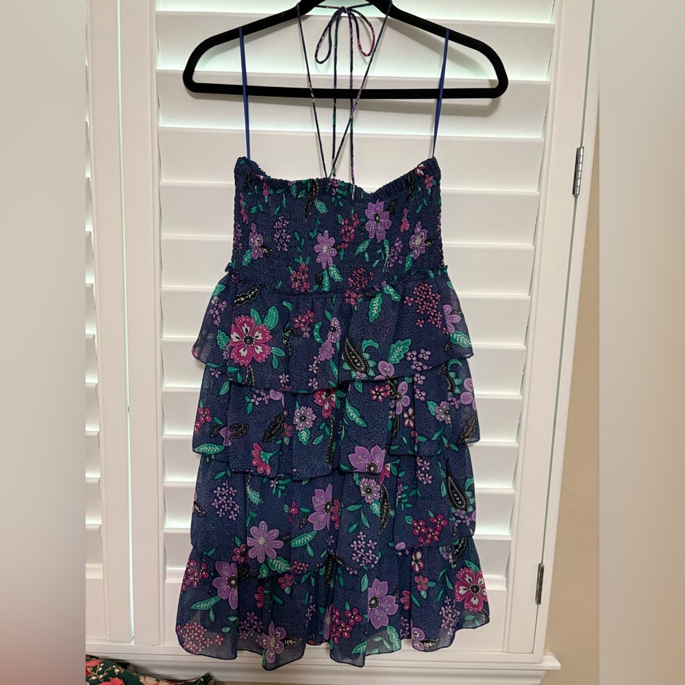 American Eagle Outfitters Navy and Purple Floral Dress